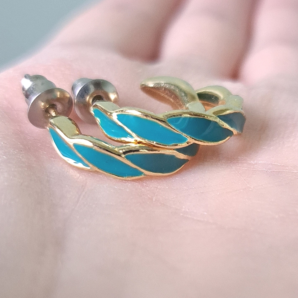 Green and Gold Earrings